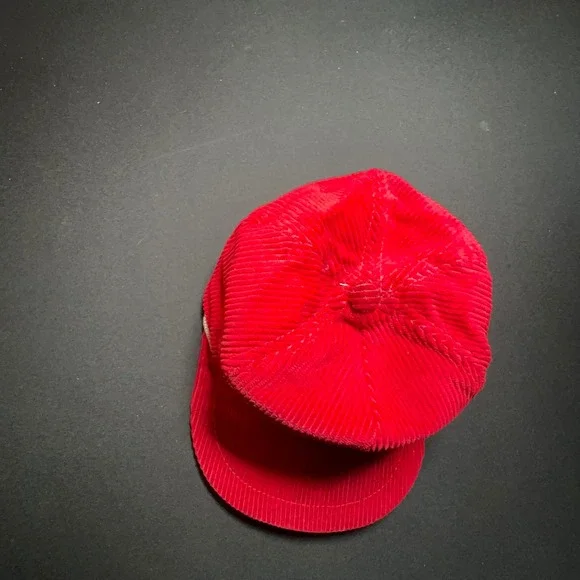 VTG 70s Squaw Valley Hat Snapback Red Corduroy California Headwear Skiwear USA